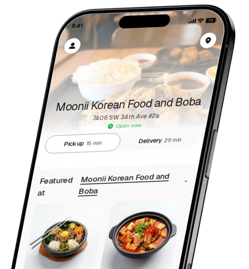 Moonii Korean Food and Boba app preview